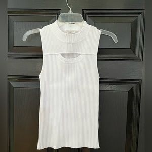 Rebecca Taylor white cutout sweater tank. NWT